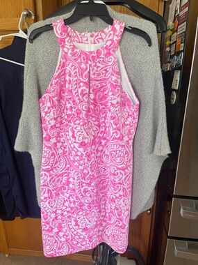 Vince Camuto Women’s Pink Sleeveless Halter Paisley Dress Size 12